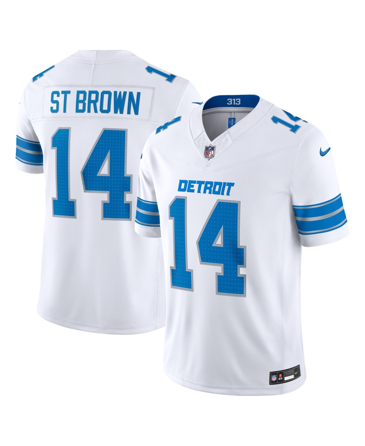 Nike Men's Amon-Ra St. Brown White Detroit Lions Vapor F.u.s.e. Stitched Limited Jersey - White