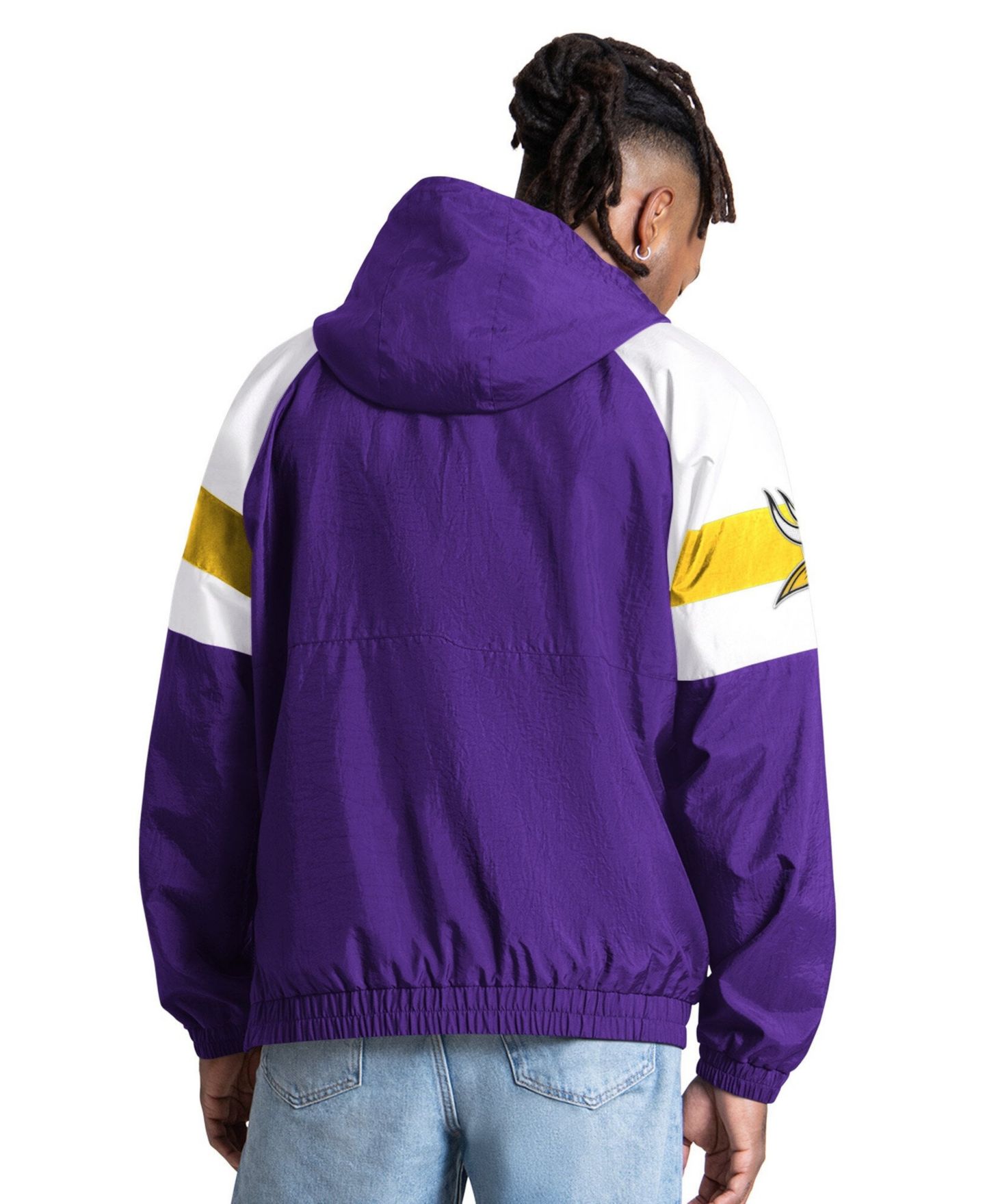 Мужская куртка Starter Purple Minnesota Vikings Street Cut Half-Zip — фото 2