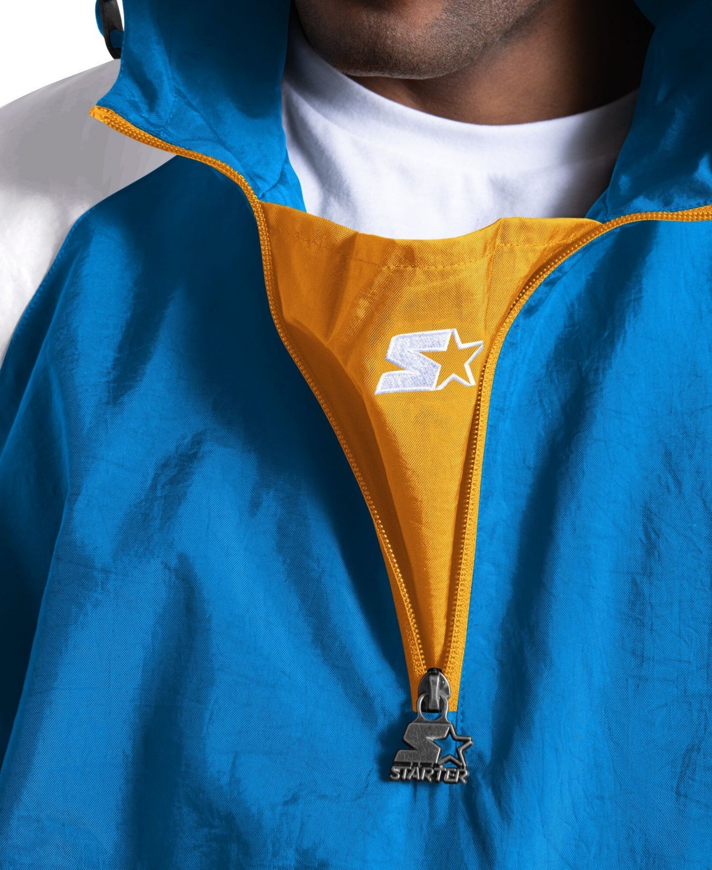 Мужская куртка Starter Powder Blue Los Angeles Chargers Street Cut Half-Zip — фото 3