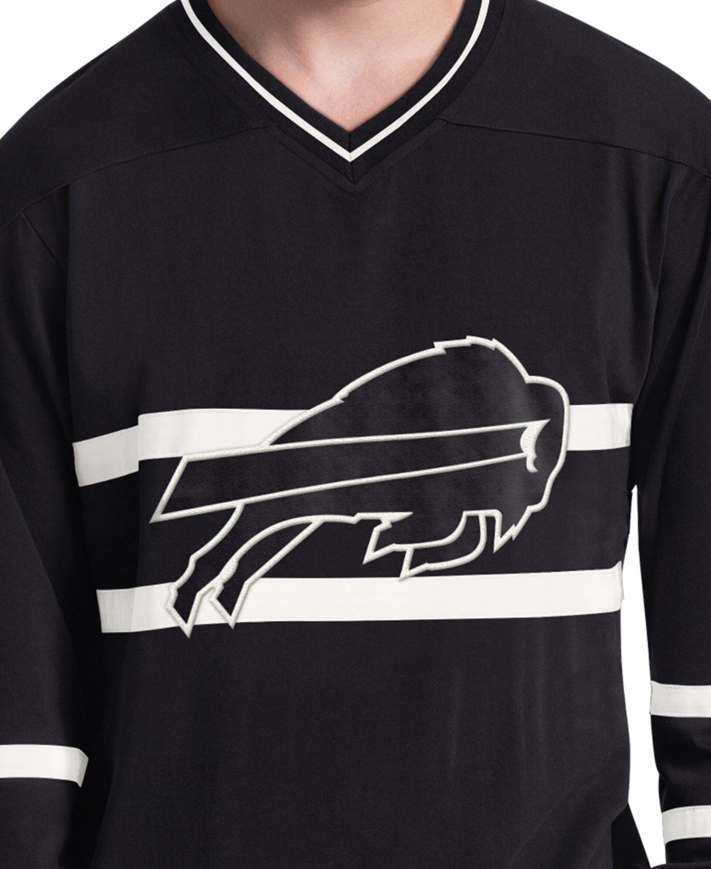 Мужская футболка Starter Black/White Buffalo Bills Lineup Long Sleeve — фото 3