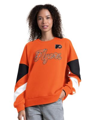 Women's Orange Philadelphia Flyers Grand Slam Sleeve Color Block Sweatshirt