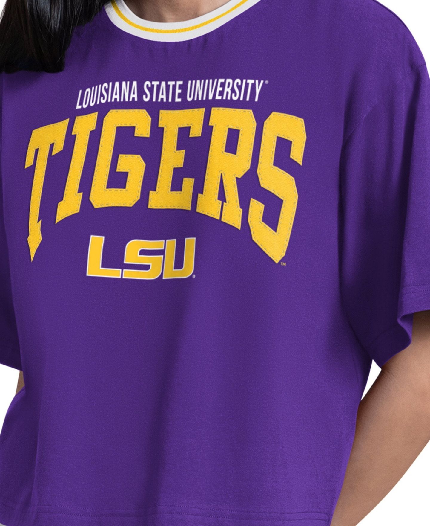 Женская футболка Starter Purple LSU Tigers Ace Cropped — фото 3