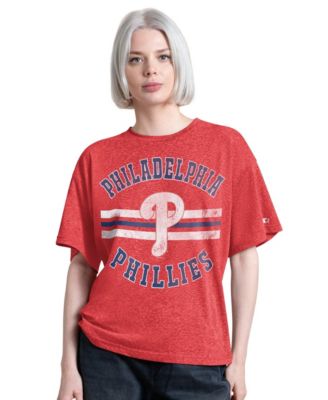 Women's Red Philadelphia Phillies Jump Shot Boyfriend Tri-Blend T-Shirt