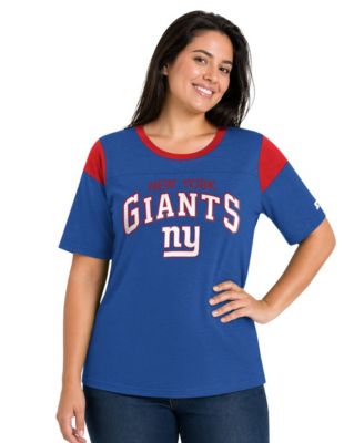 Women's Royal New York Giants Plus Size Linebacker Slub T-Shirt