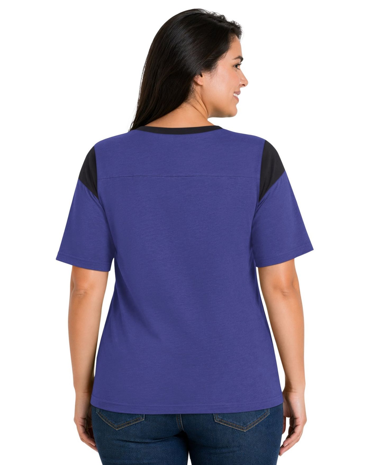 Женская футболка Starter Purple Baltimore Ravens Plus Size Linebacker Slub — фото 2