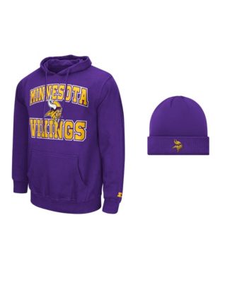 Men's Purple Minnesota Vikings Hoodie and Cuffed Knit Hat Combo Pack