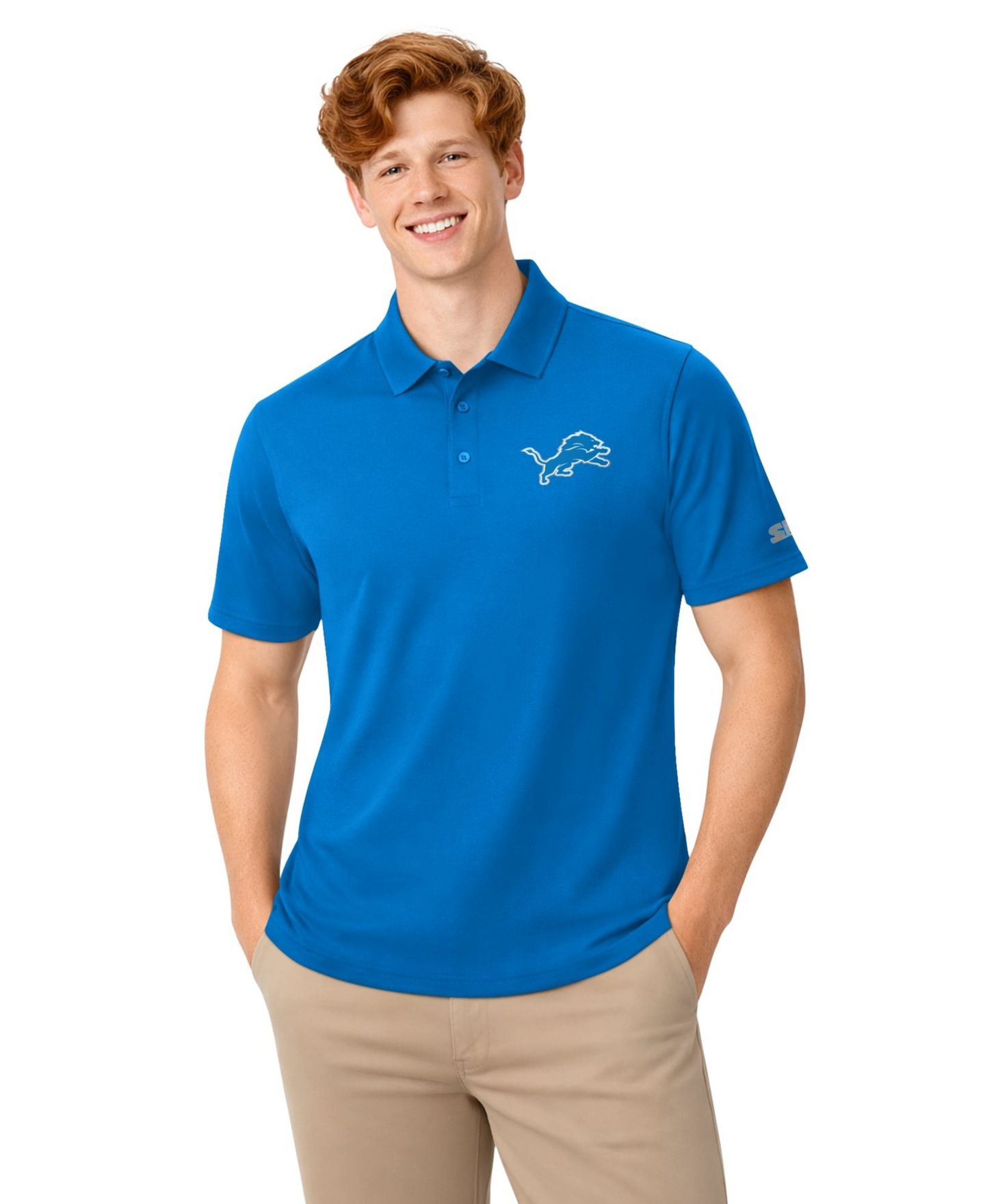 Мужские поло Starter Blue/Silver Detroit Lions Logo Polo, 2-Pack Set — фото 4