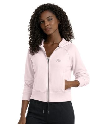 Women's Pink Kansas City Chiefs Cropped Pastels Full-Zip Hoodie