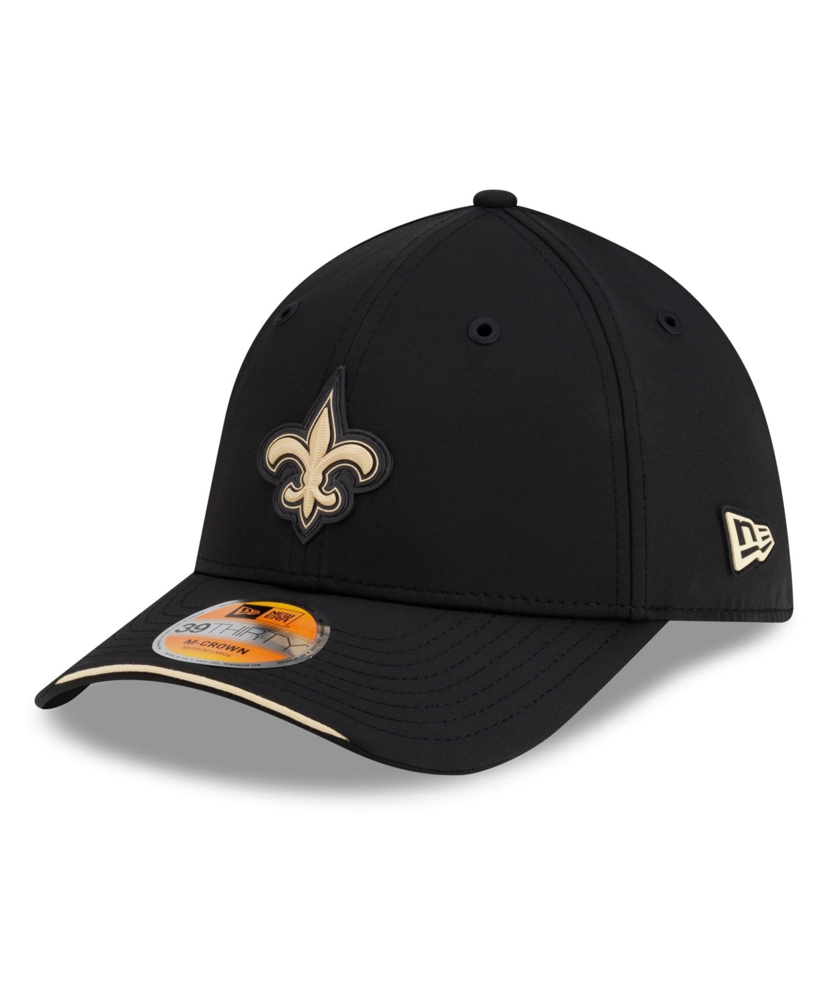 New Era Men's Black Orleans Saints 2026 Sideline 39THIRTY M-Crown Flex Hat