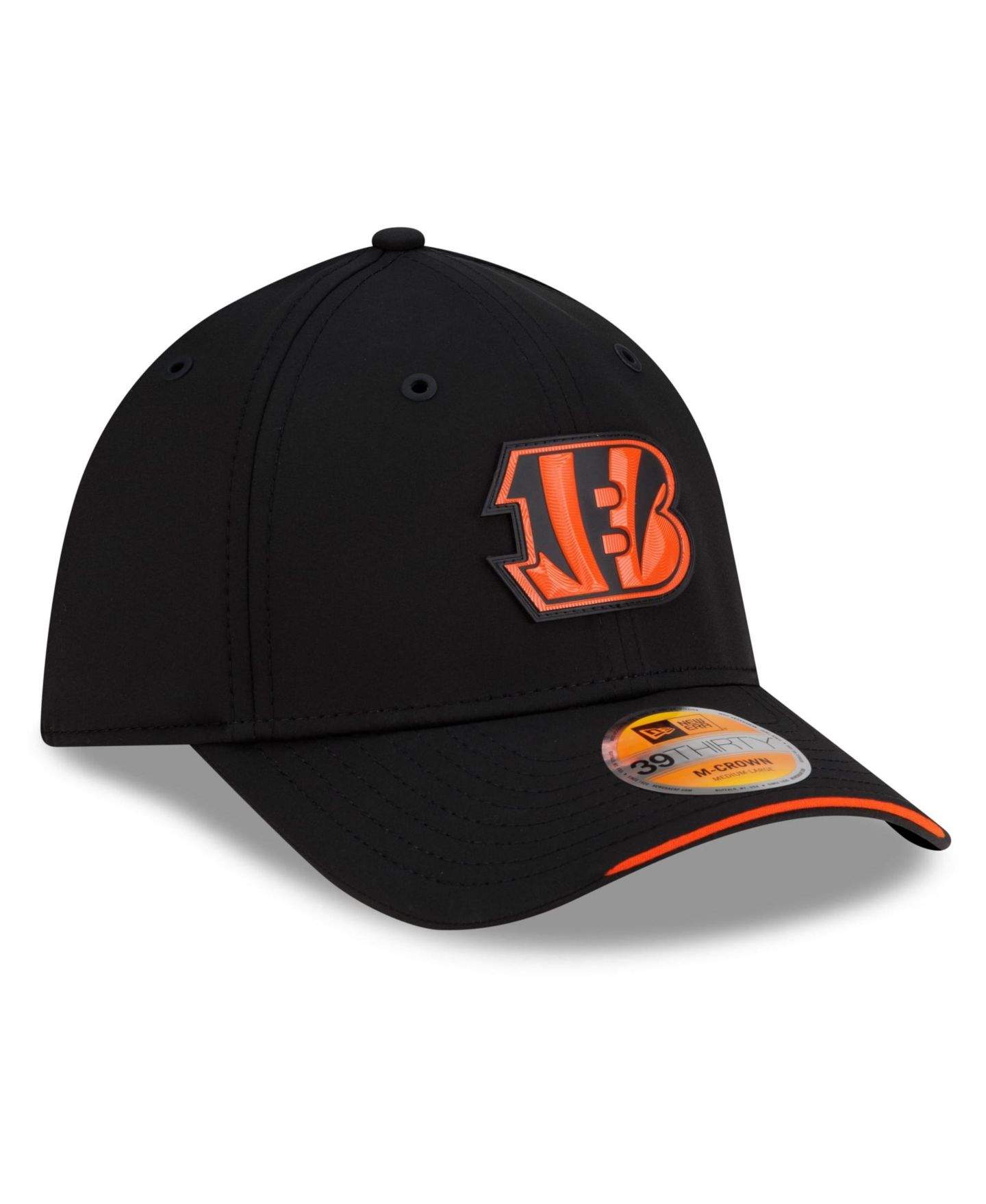 Мужская кепка New Era Black Cincinnati Bengals 2026 Sideline 39THIRTY M-Crown Flex Hat — фото 3
