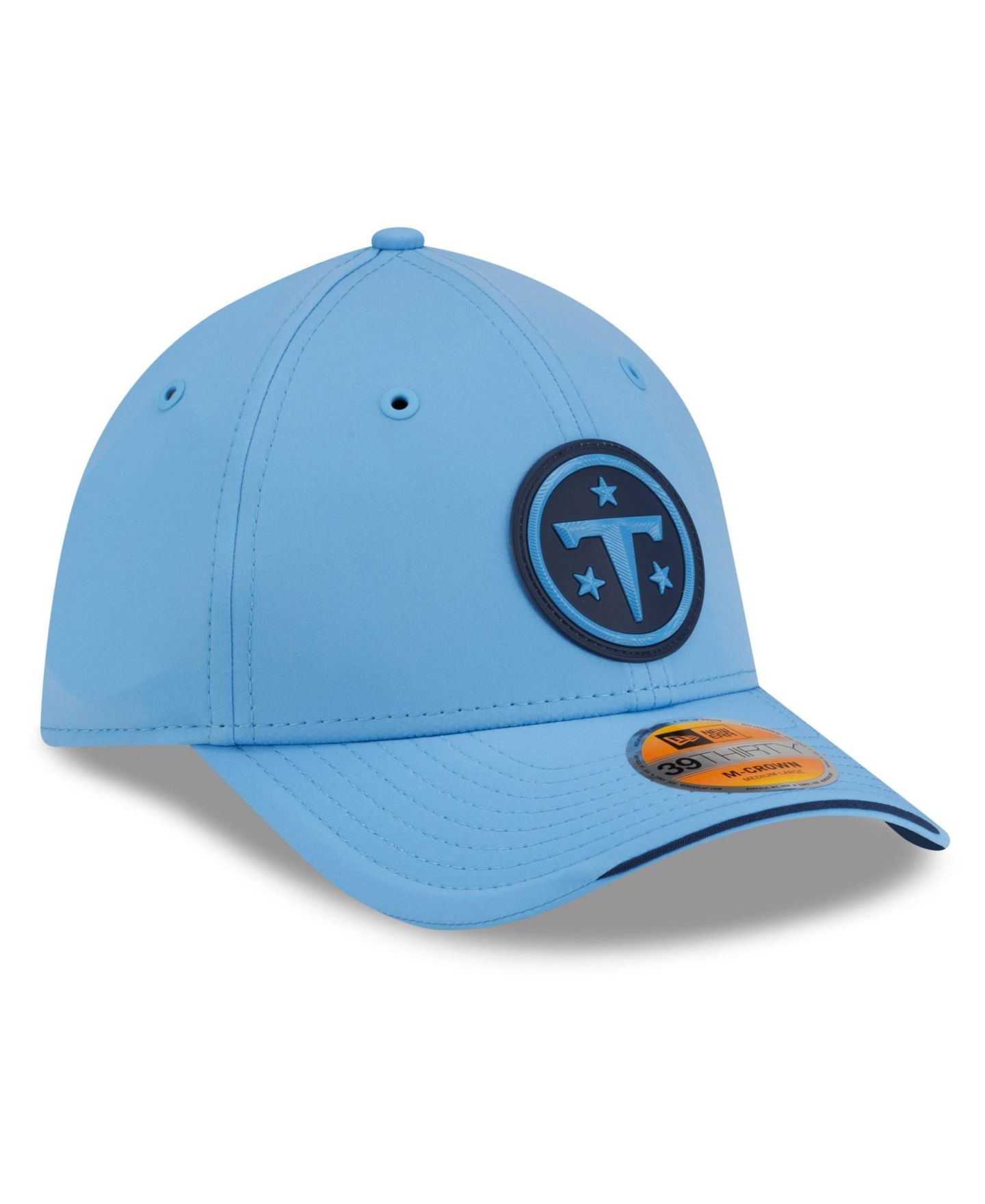 Мужская кепка New Era Light Blue Tennessee Titans 2026 Sideline 39THIRTY M-Crown Flex Hat — фото 3