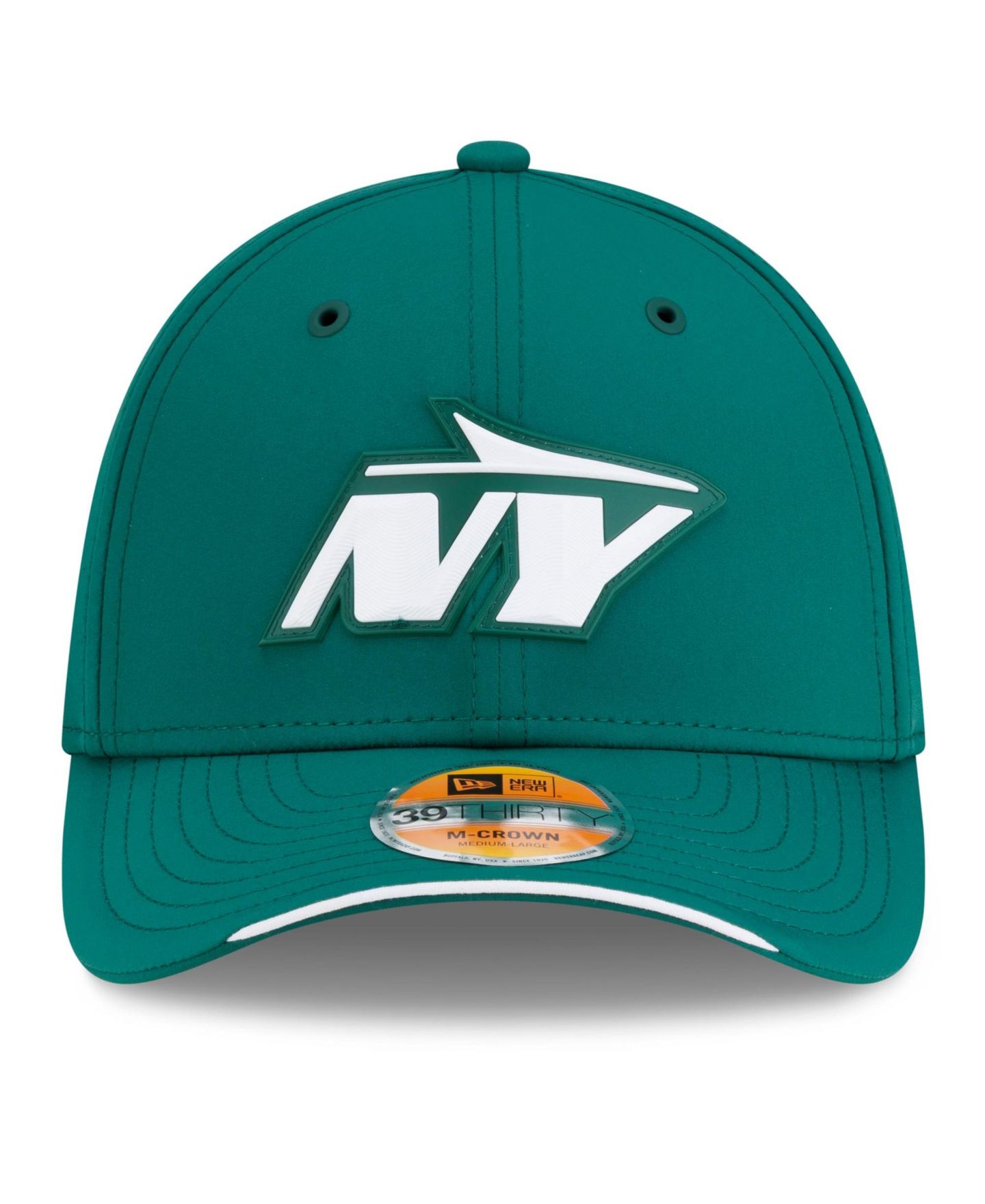 Мужская кепка New Era Green New York Jets 2026 Sideline 39THIRTY M-Crown Flex Hat — фото 2
