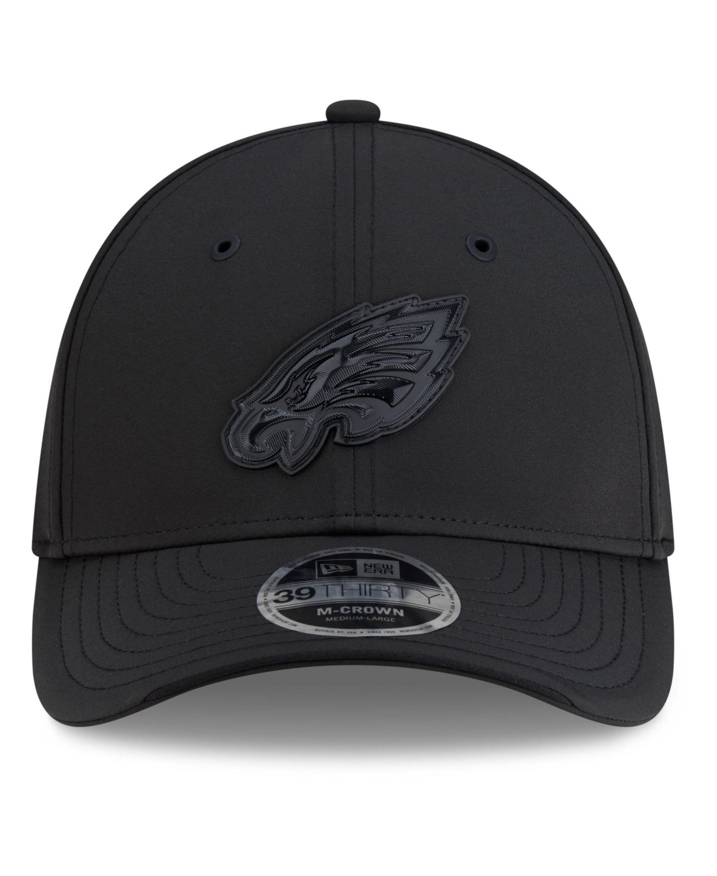 Мужской головной убор New Era Black Philadelphia Eagles 2026 Sideline 39THIRTY M-Crown Stretch Hat — фото 2