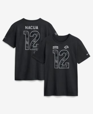 Men's Puka Nacua Black Los Angeles Rams 2026 Salute to Service Name & Number T-Shirt