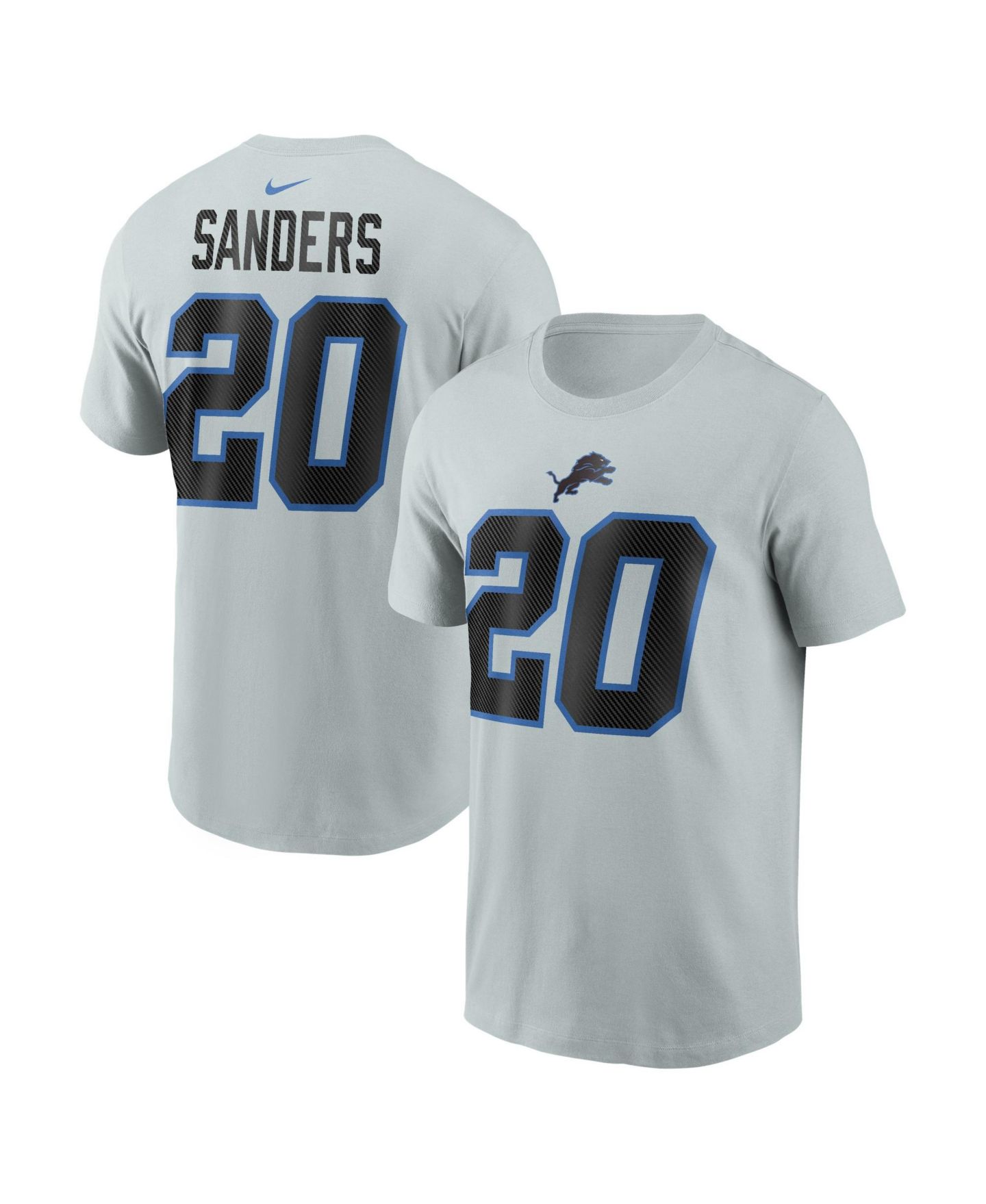 Мужская футболка Nike Barry Sanders Silver Detroit Lions 2026 Rivalries Collection Player Name & Number — фото 4