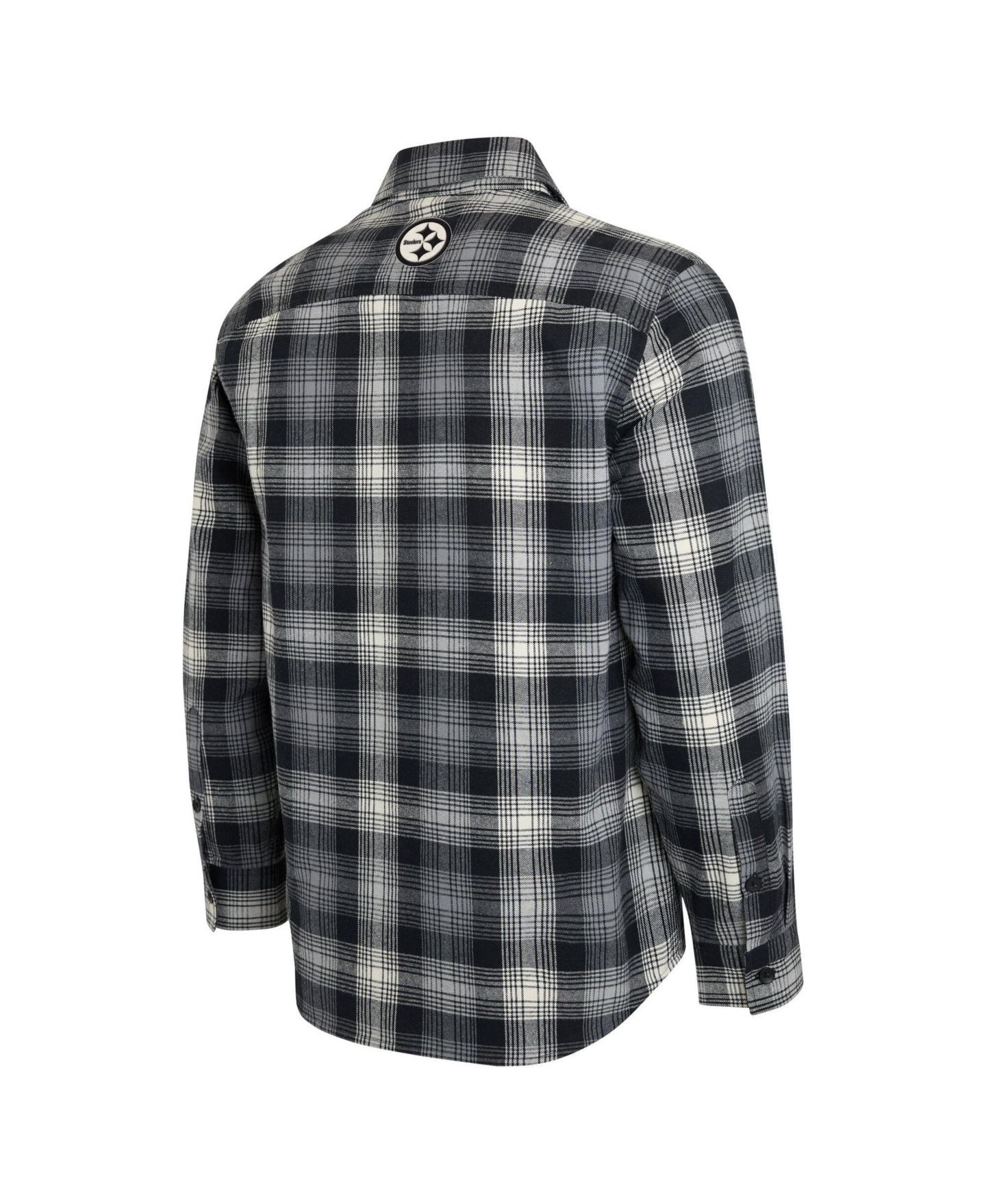 Мужская рубашка Darius Rucker Collection By Fanatics Black Pittsburgh Steelers Flannel Plaid Long Sleeve Button Up — фото 3