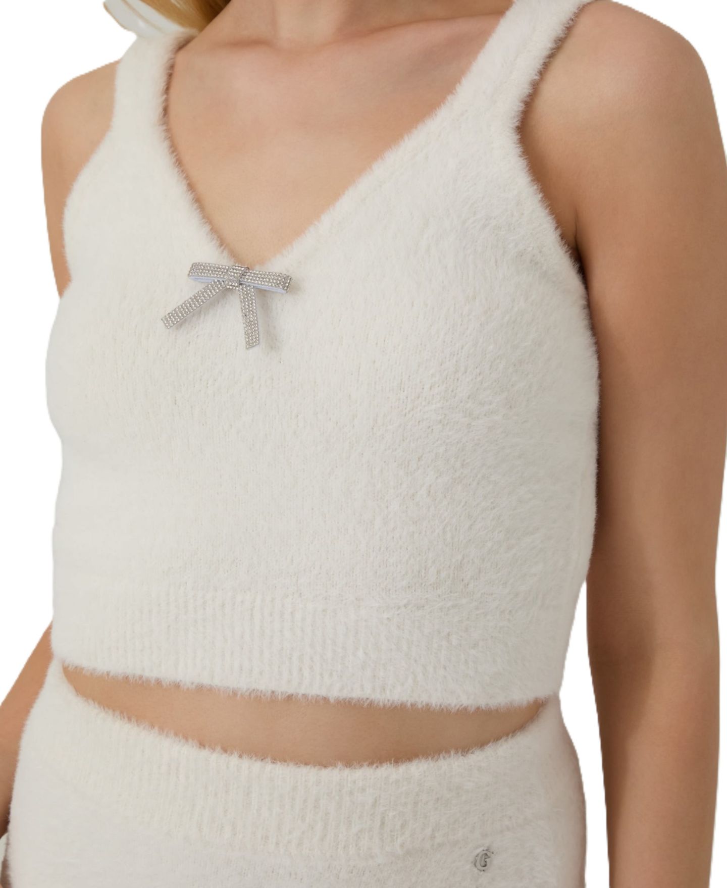 Женский топ GUESS Kara Bow V-Neck Sleeveless, цвет: Кремовый белый — фото 3
