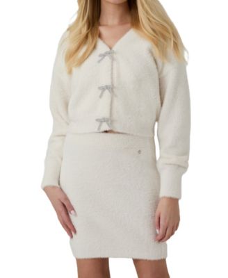 Women's Kara Long-Sleeve V-Neck Bow Cardigan Sweater