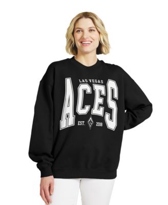 Women's Black Las Vegas Aces Oversized Team Fleece Sweatshirt
