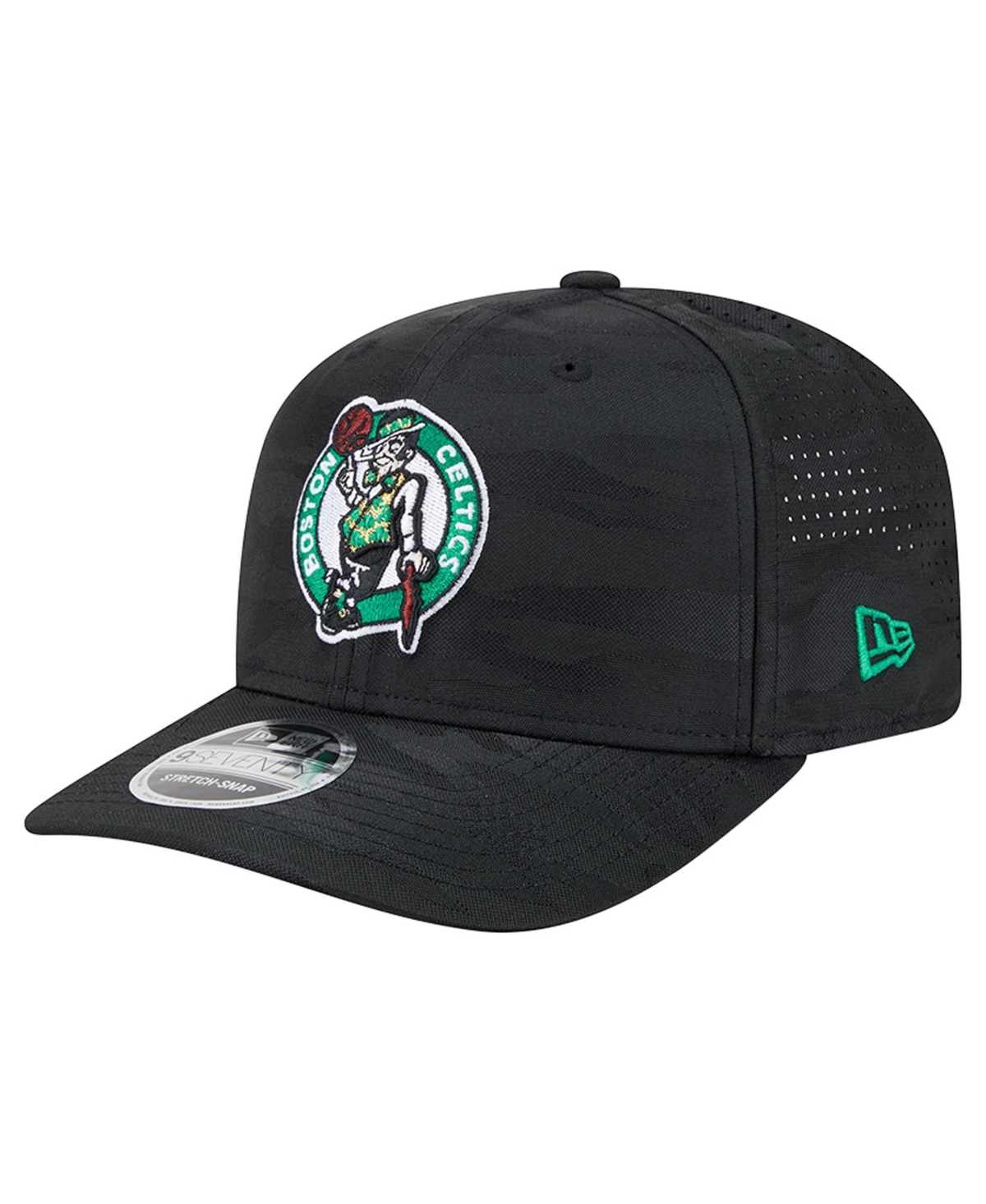 New Era Men's Black Boston Celtics Camo 9SEVENTY Perforated Adjustable Hat - Black