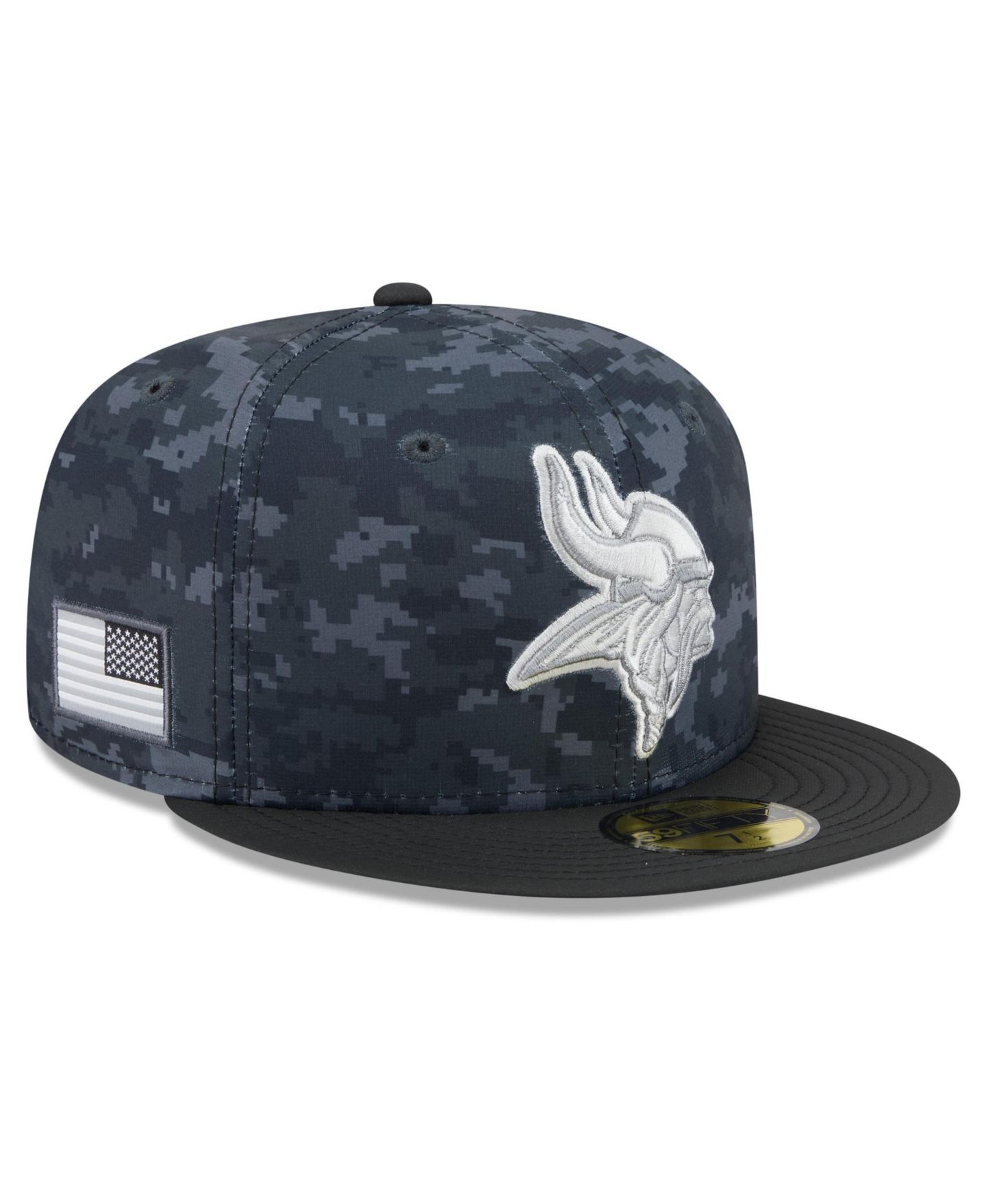 Мужская кепка New Era Black Minnesota Vikings 2026 Salute To Service 59FIFTY Fitted Hat — фото 1