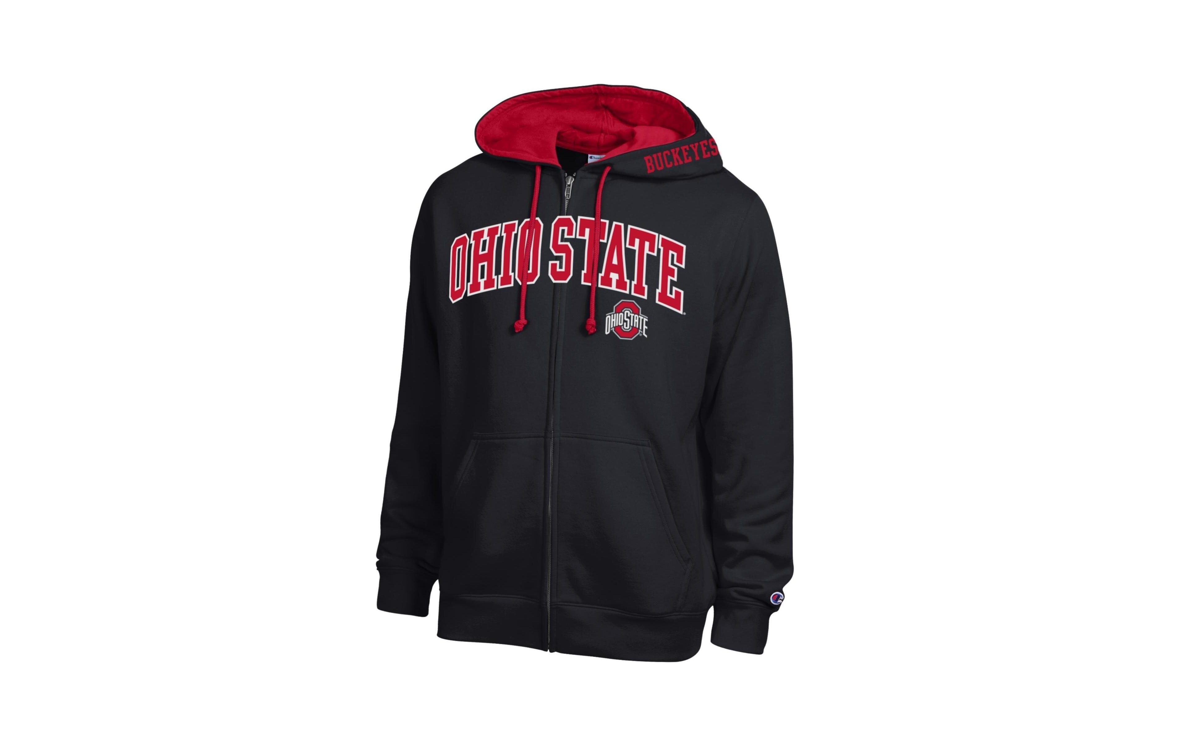 Champion Men's Black Ohio State Buckeyes Arch Logo Full-Zip Fleece Hoodie