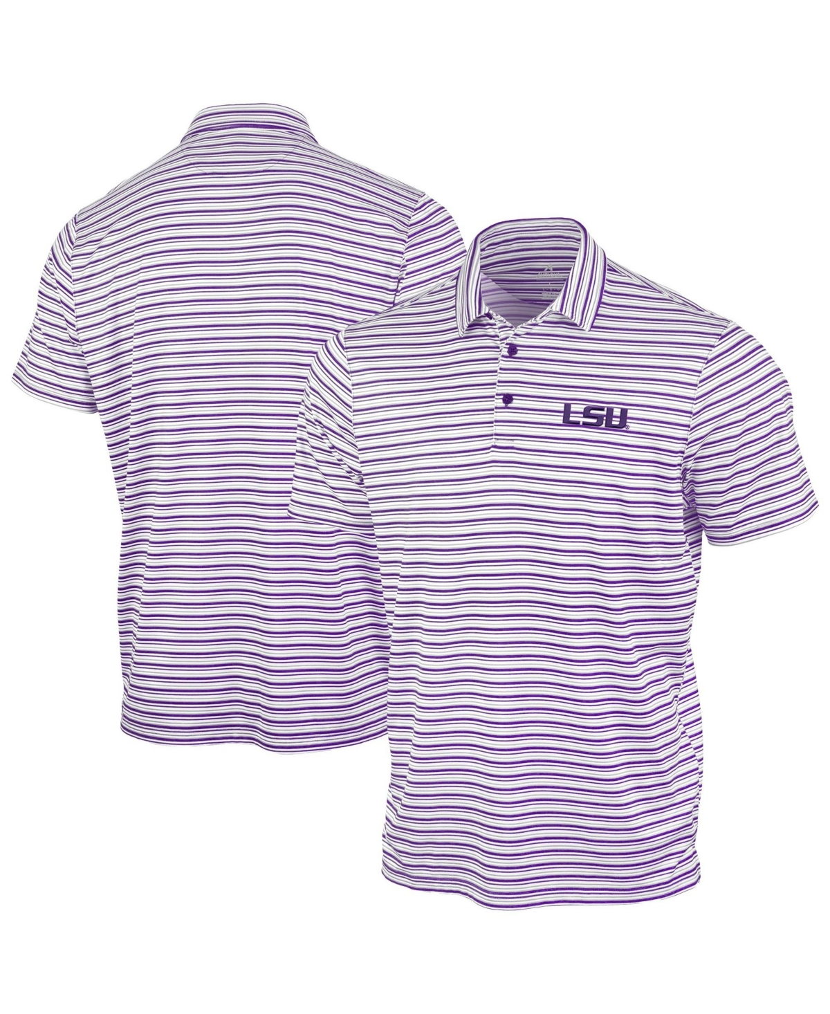 Antigua Men's Purple Lsu Tigers Space Stripe Polo Shirt