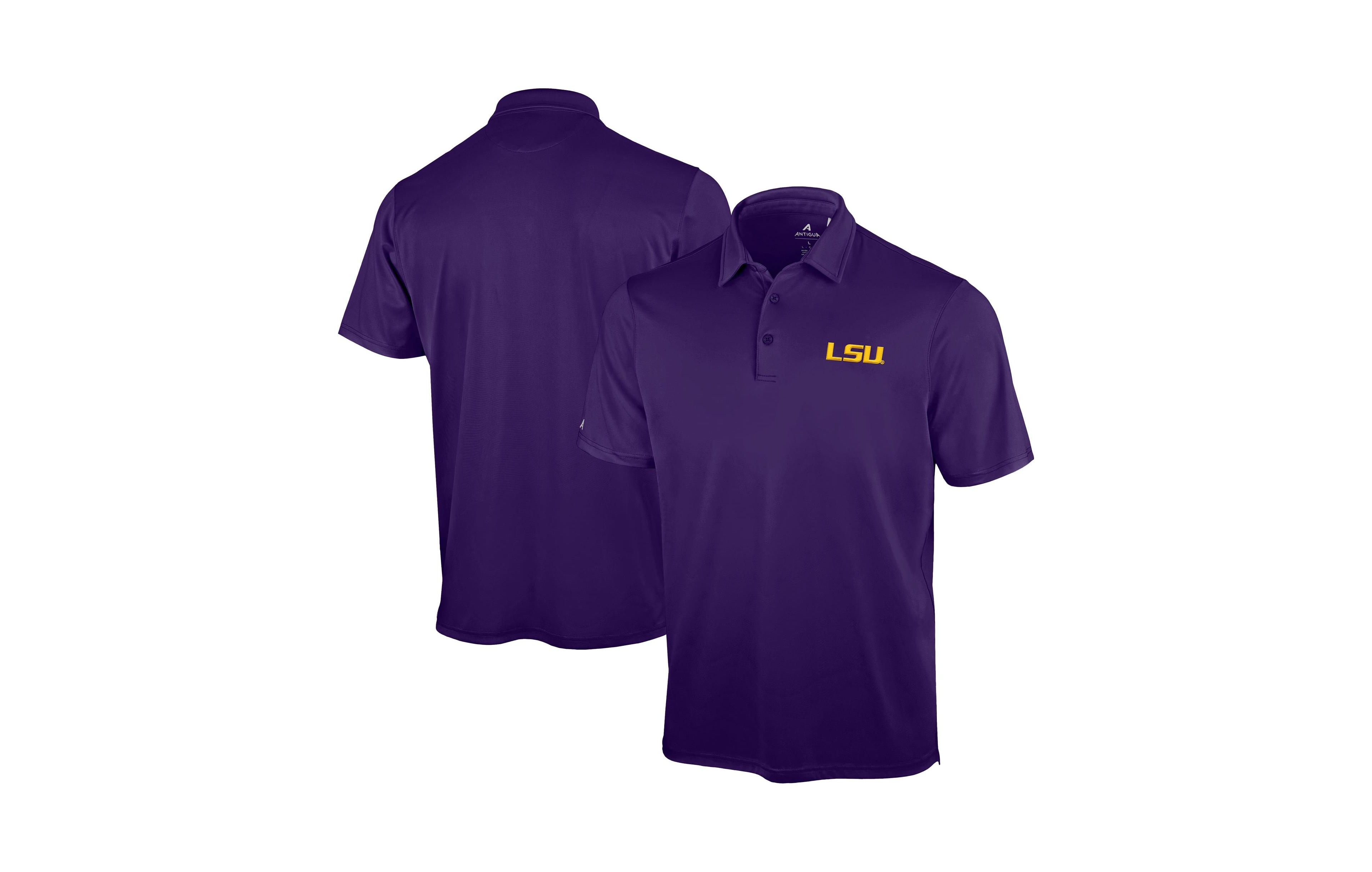 Antigua Men's Purple Lsu Tigers Unshakeable Solid Polo Shirt