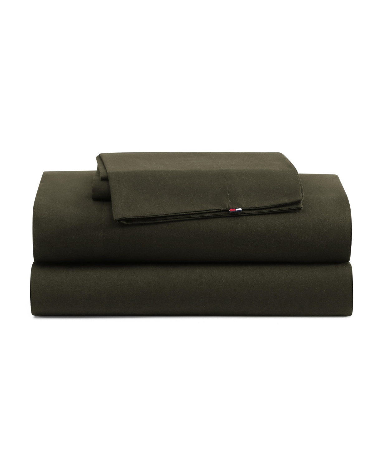 Tommy Hilfiger Solid 200-Thread Count Cotton Percale 3-Pc. Sheet Set, Twin Xl - Green