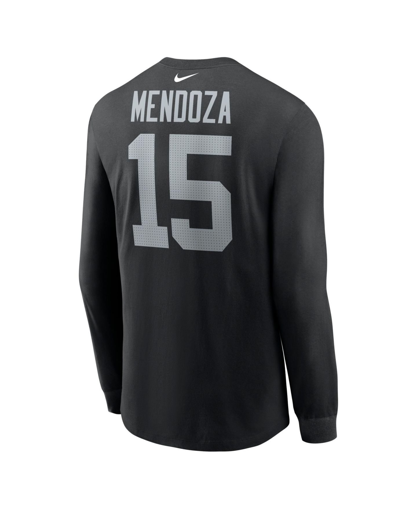 Мужская футболка Nike Fernando Mendoza Black Las Vegas Raiders Name & Number Long Sleeve — фото 3