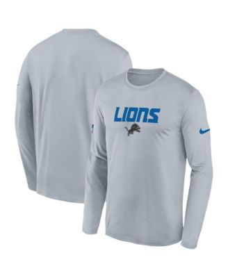 Big Boys' and Girls' Silver Detroit Lions 2026 Rivalries Collection Sideline Legend Long Sleeve T-Shirt