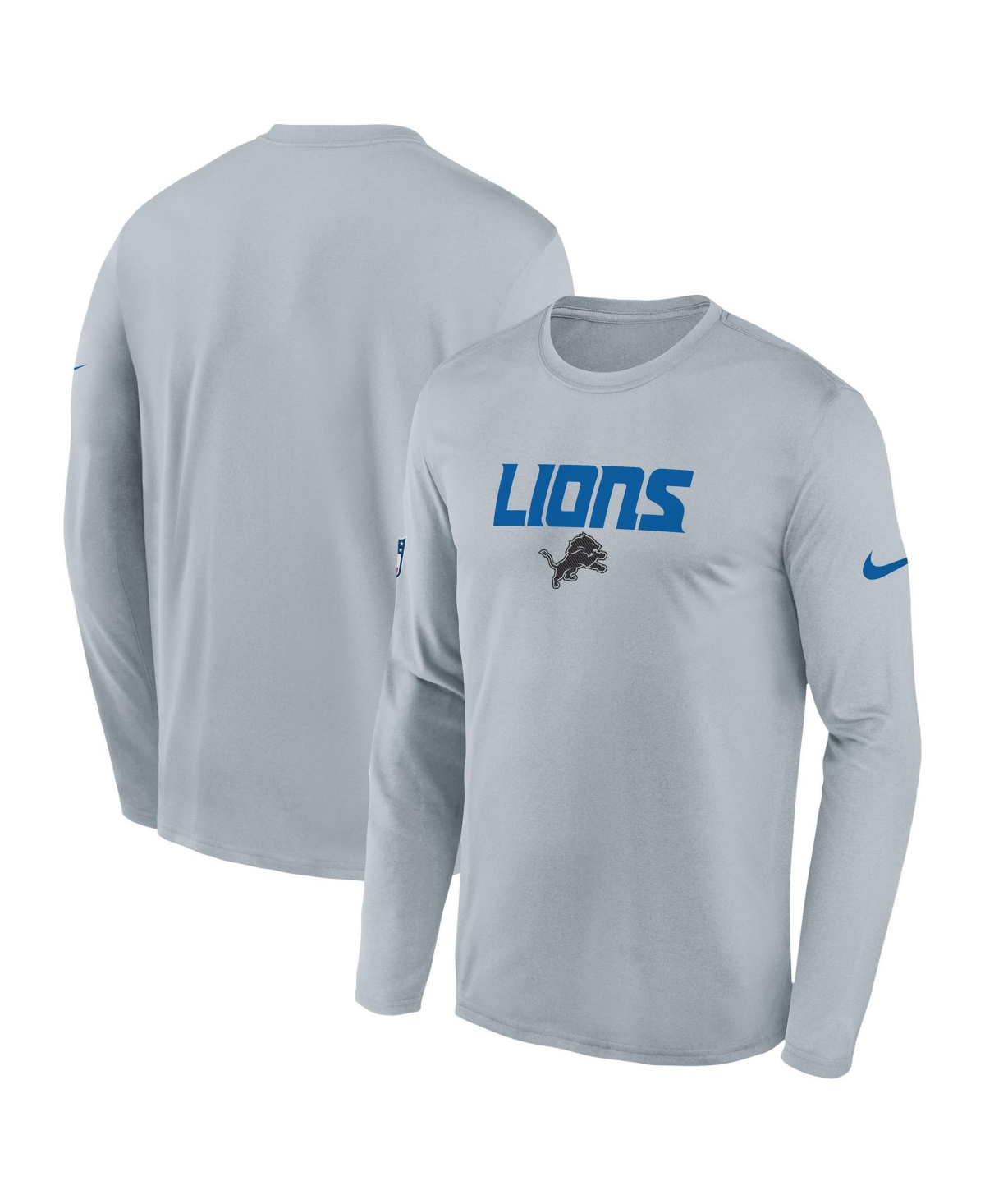Nike Big Boys' and Girls' Silver Detroit Lions 2026 Rivalries Collection Sideline Legend Long Sleeve T-Shirt