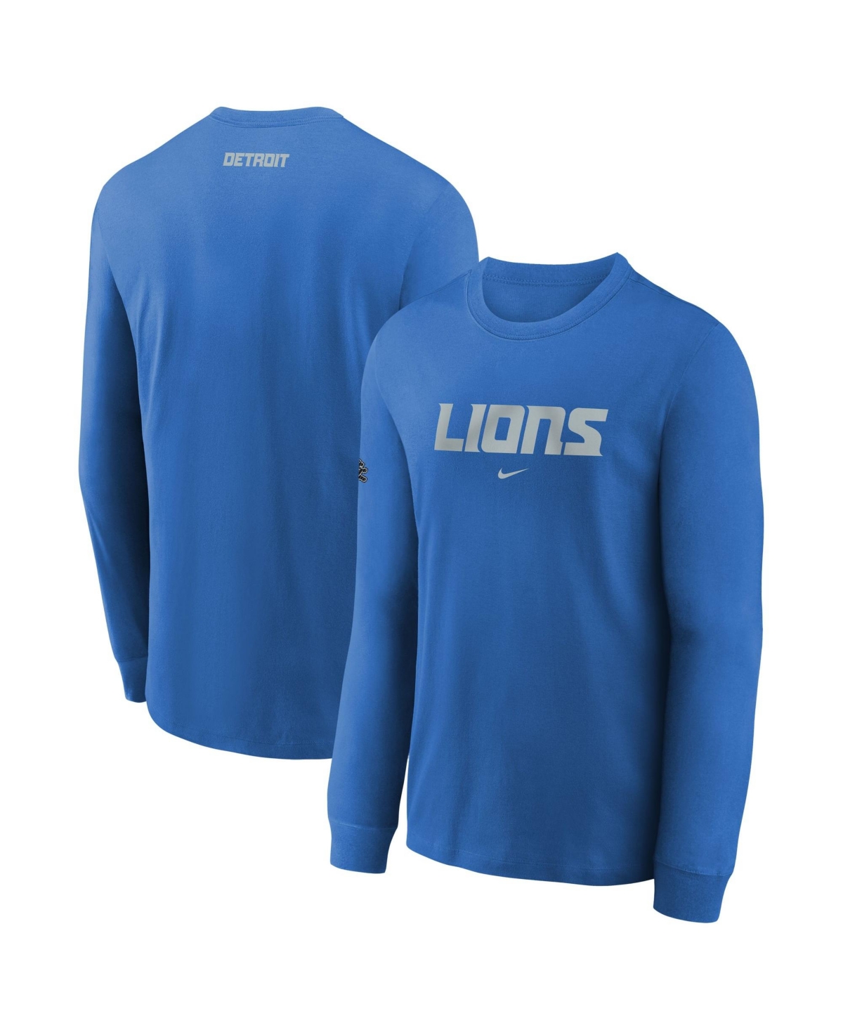 Nike Big Boys' and Girls' Blue Detroit Lions 2026 Rivalries Collection Max90 Long Sleeve T-Shirt