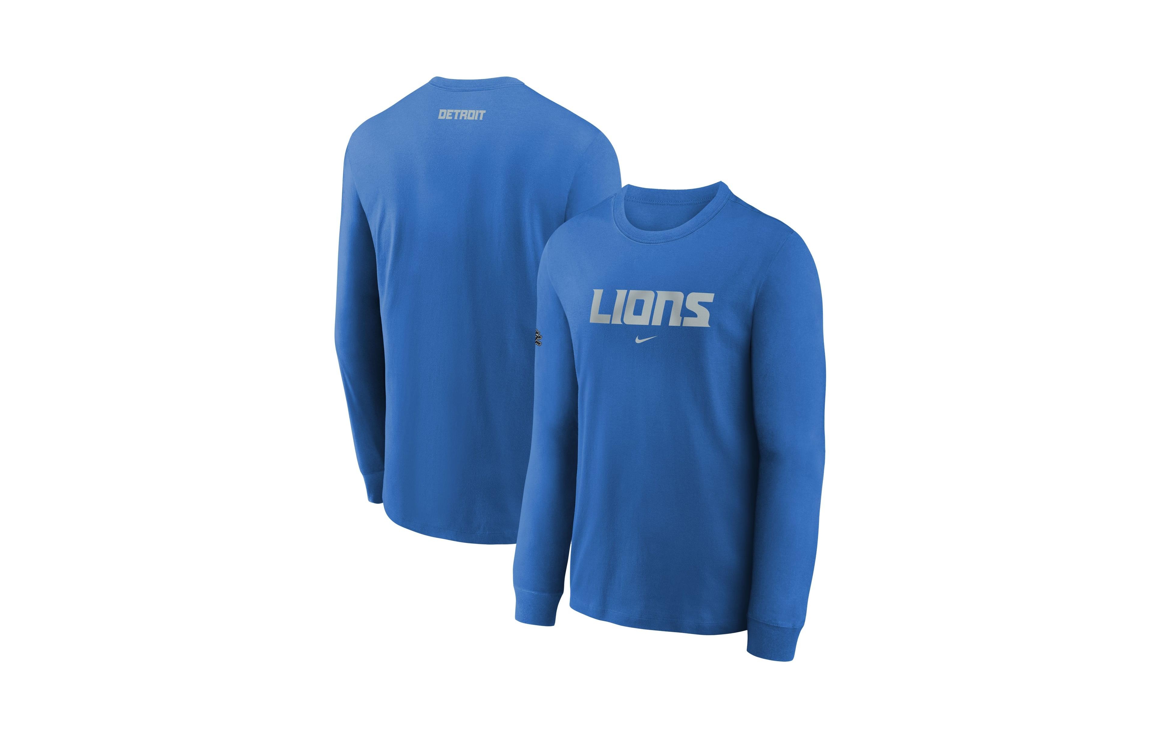 Nike Big Boys' and Girls' Blue Detroit Lions 2026 Rivalries Collection Max90 Long Sleeve T-Shirt
