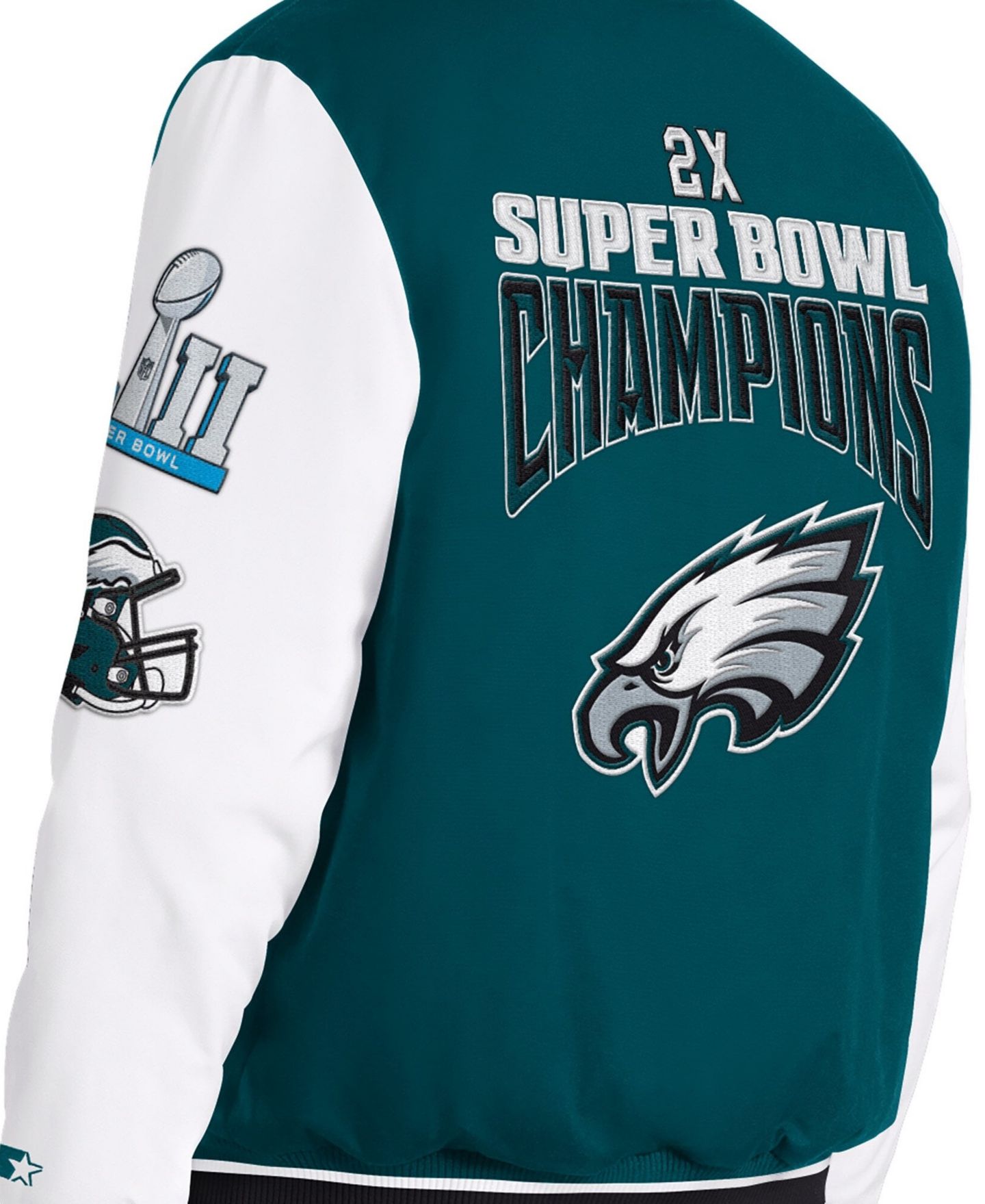 Мужская куртка Starter Midnight Green Philadelphia Eagles Playoffs Varsity Full-Snap — фото 4