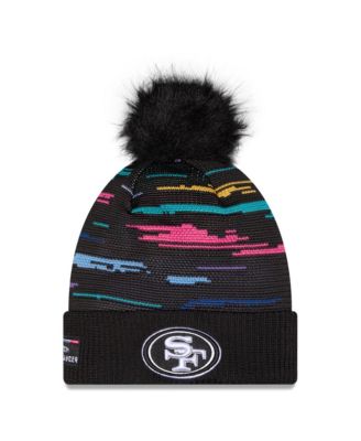 Women's Black San Francisco 49ers 2026 NFL Crucial Catch Cuffed Knit with Pom Hat