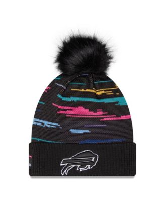 Women's Black Buffalo Bills 2026 NFL Crucial Catch Cuffed Knit with Pom Hat