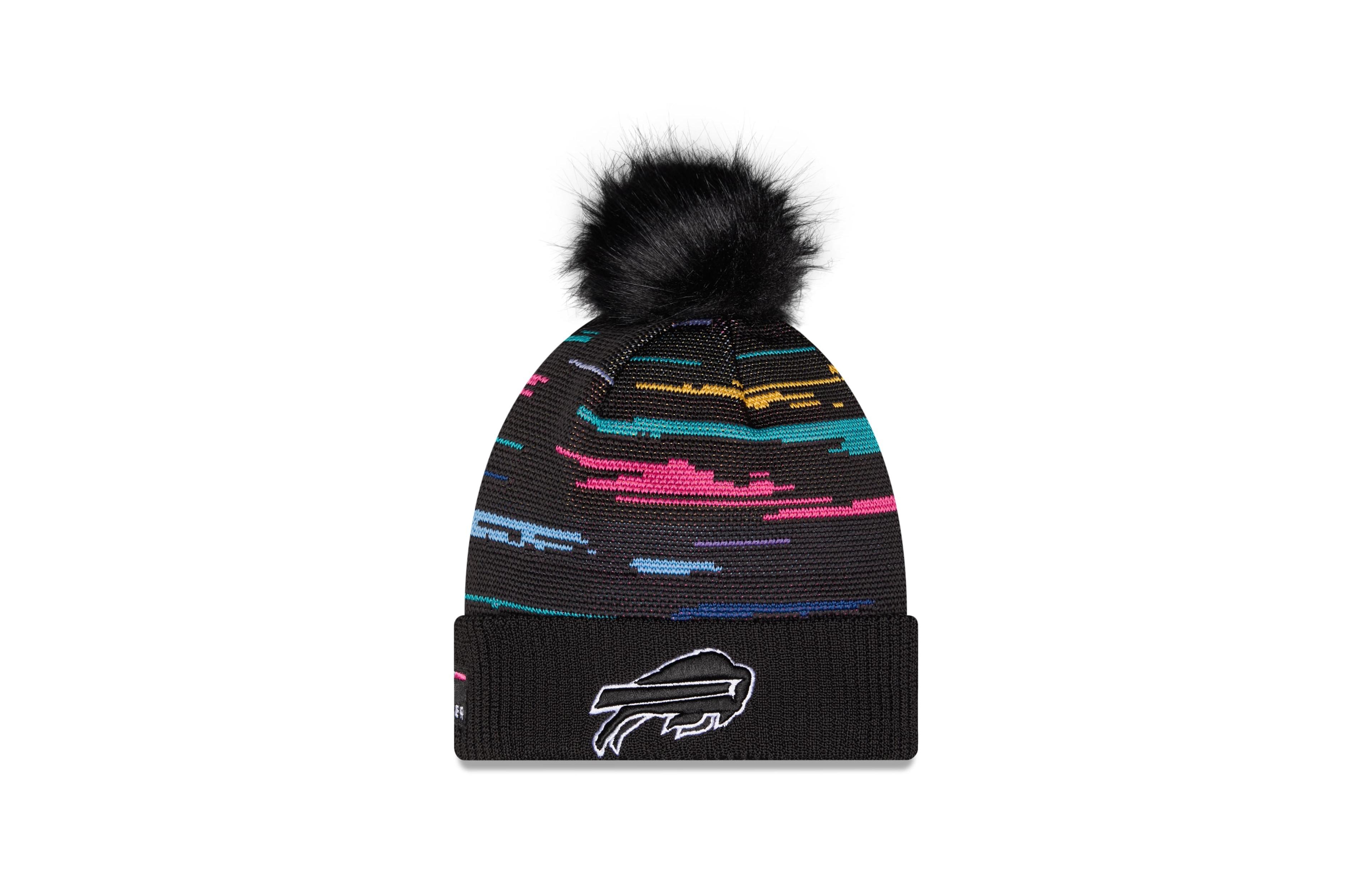 New Era Women's Black Buffalo Bills 2026 Nfl Crucial Catch Cuffed Knit with Pom Hat