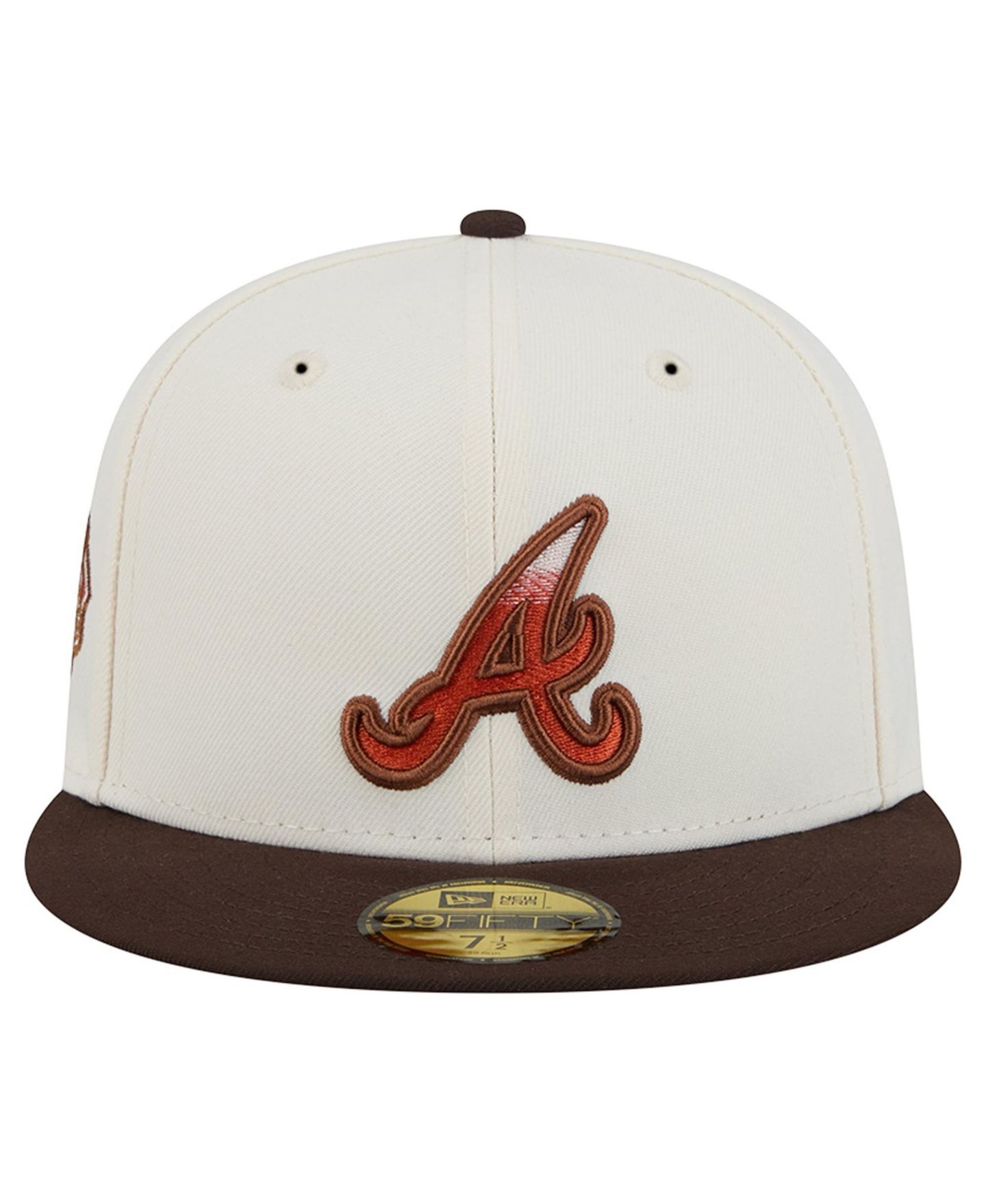 Мужская кепка New Era Natural/Brown Atlanta Braves Pumpkin Spice 59FIFTY Fitted Hat — фото 2