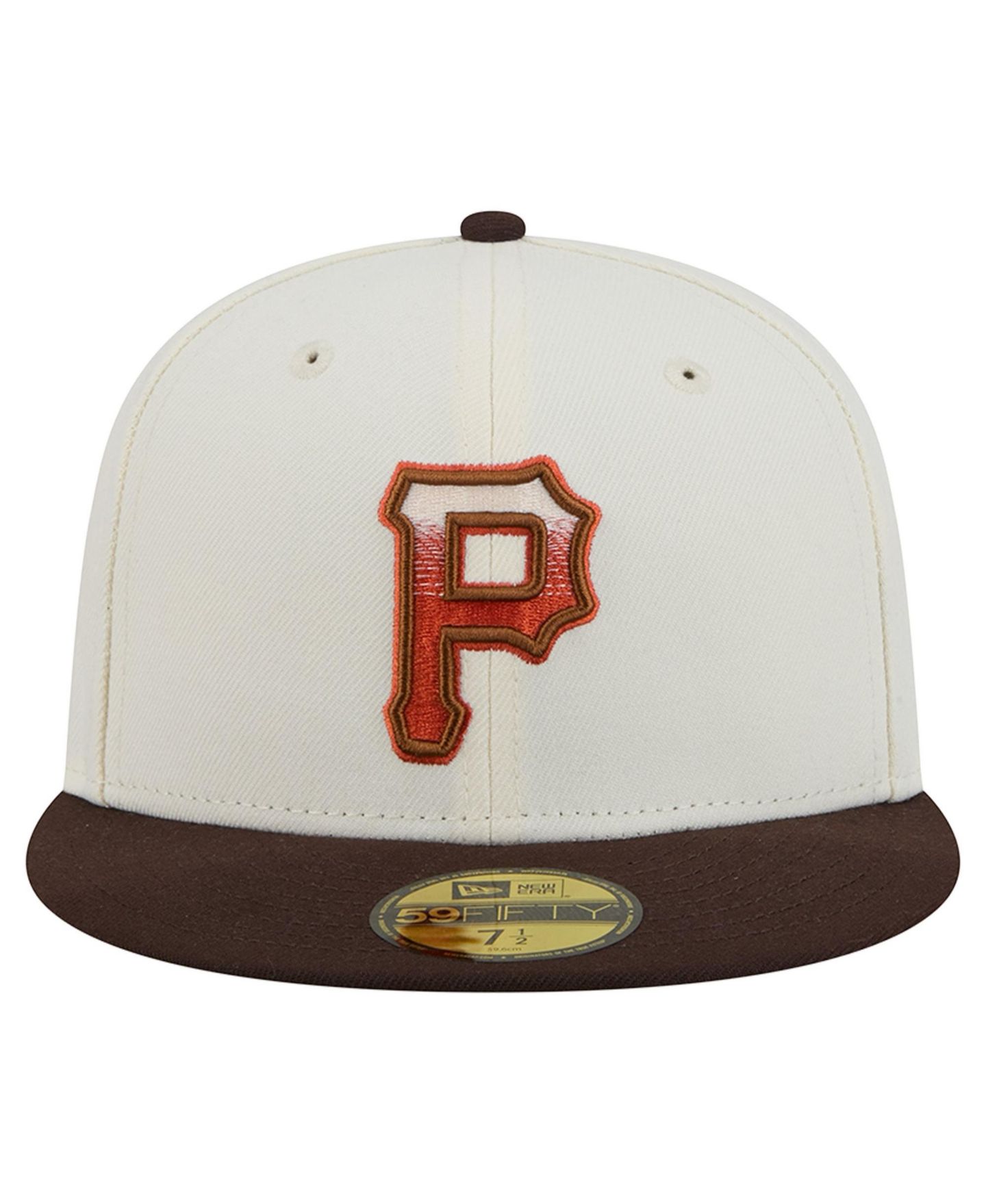 Мужская кепка New Era Natural/Brown Pittsburgh Pirates Pumpkin Spice 59FIFTY Fitted Hat — фото 2