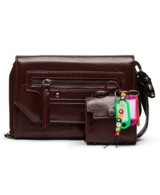 Carli Faux Leather Crossbody Wallet with Zipper Pocket