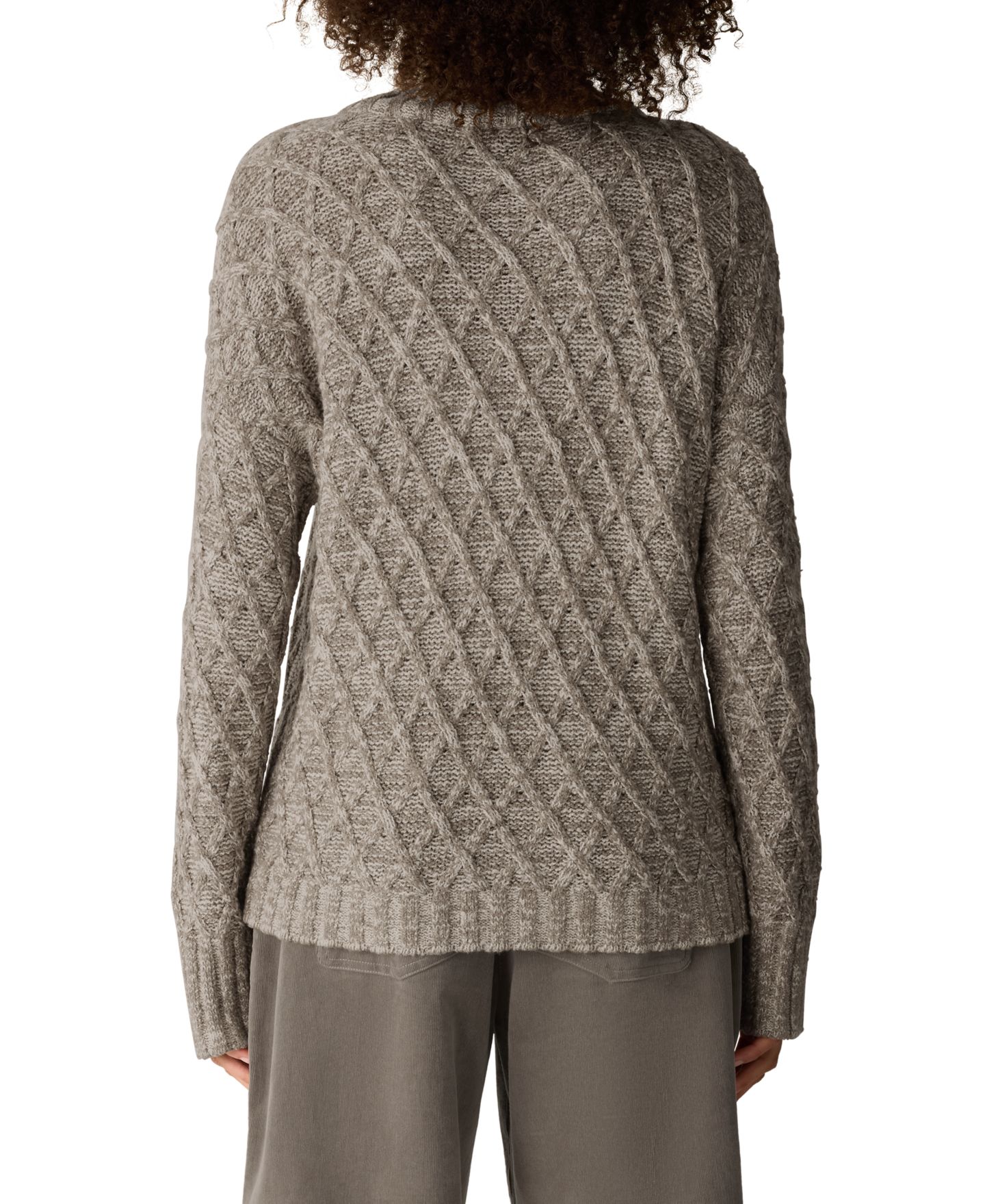 Женский свитер Eileen Fisher Cable-Knit Turtleneck Cotton-Blend, цвет: Twine — фото 4