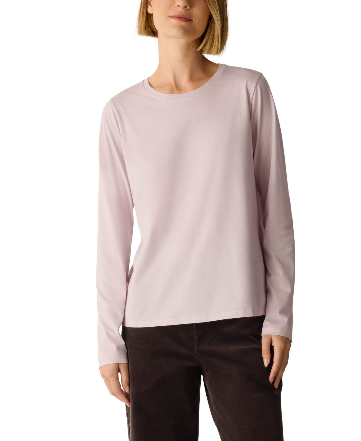 Eileen Fisher Women's Crewneck Long-Sleeve Jersey Knit T-Shirt