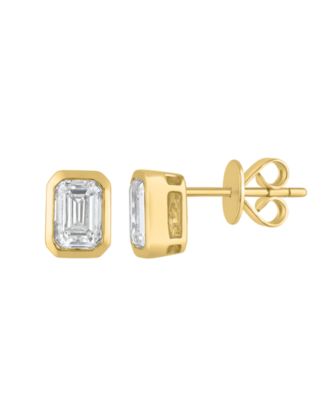 Certified Lab-Grown Emerald Cut Diamond Earrings (1-3/8 ct. t.w.) in 14k Yellow Gold
