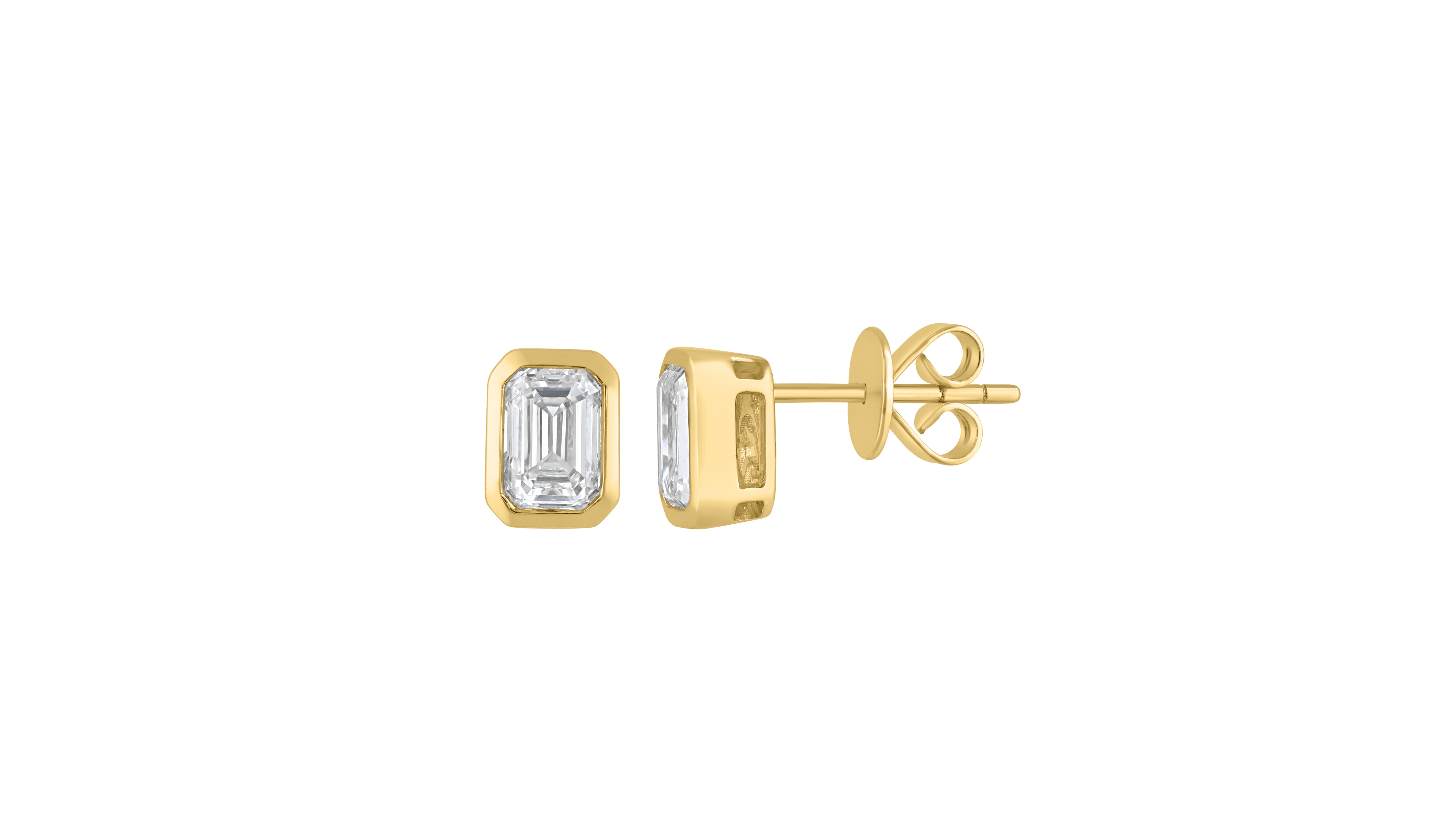 Effy Certified Lab Grown Emerald Cut Diamond Earrings (1-3/8 ct. t.w.) in 14k Yellow Gold