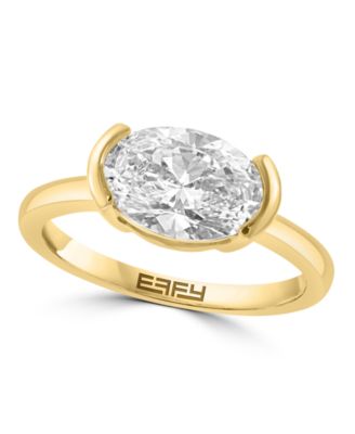 Certified Lab-Grown Diamond Oval Solitaire Ring (2 ct. t.w.) in 14k Yellow Gold