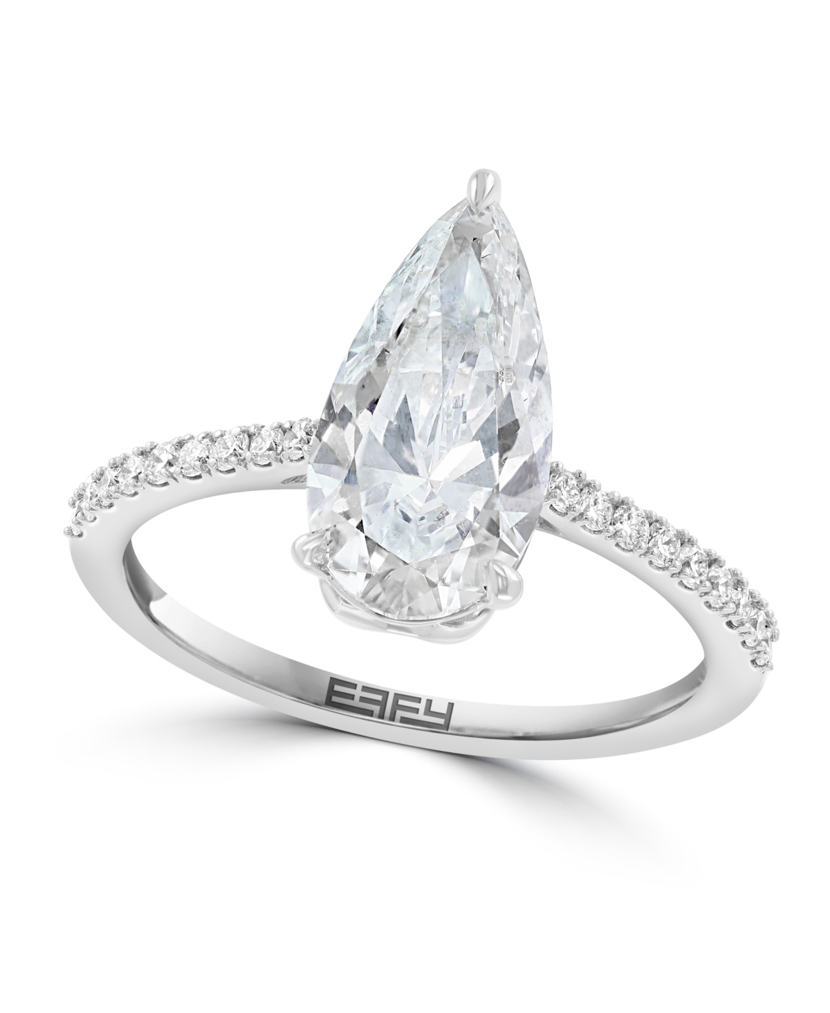 Effy Lab Grown Diamond Pear Ring (2-1/10 ct. t.w.) in 14k White Gold
