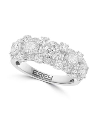 Certified Lab-Grown Diamond Round and Baguette Ring (2-3/8 ct. t.w.) in 14k White Gold