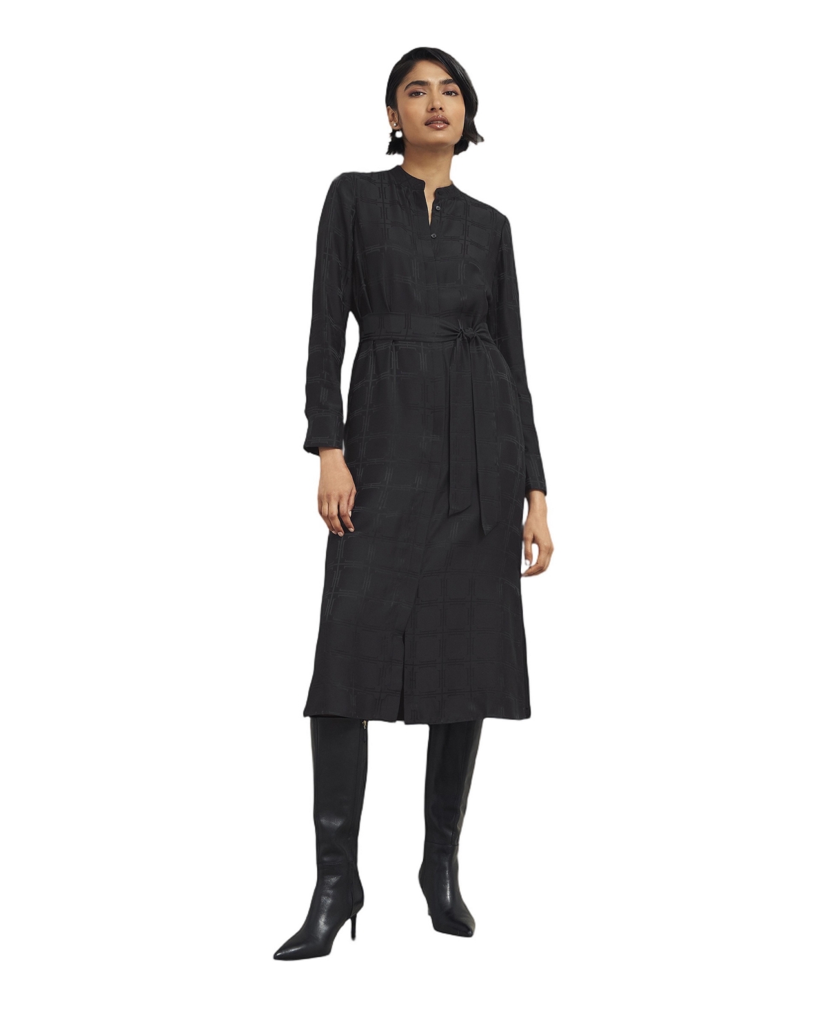 Hobbs Women's Yvette Roll Neck Long-Sleeve Sweater Dress - Black