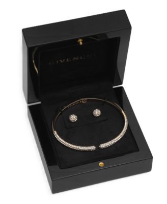 Metal-Tone Crystal Pave Bracelet and Earring Set